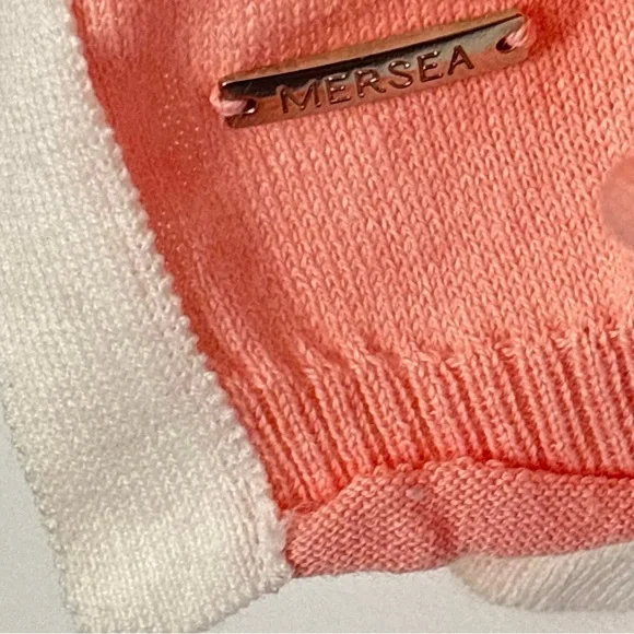 MerSea Catalina Crewneck Sweater - Peach/White Contrast One Size F85 - Picture 9 of 16